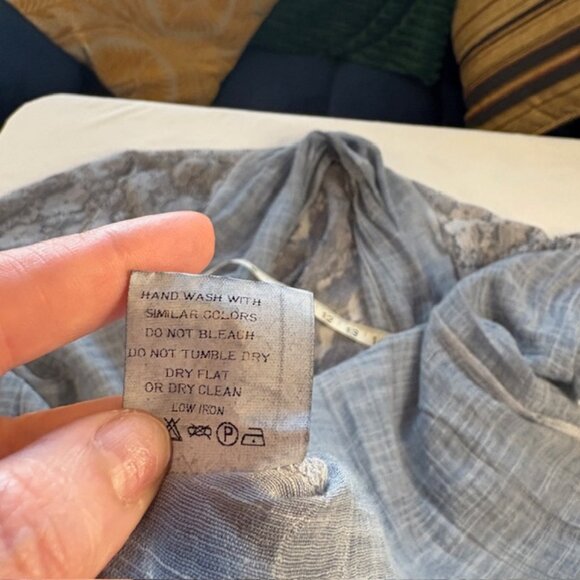 Simply Couture Lightweight Knit and Lace Long Cardigan in Blue Size XL - Picture 9 of 10